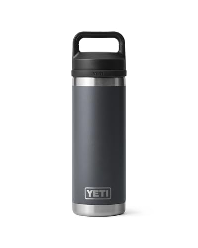 Image of YETI Rambler 18 oz Bottle, Leakproof, Vacuum Insulated, Stainless Steel with Chug Cap, Charcoal