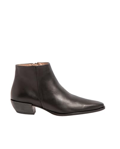 Bottines à talons Neosens S3352 Nappa Noir pour femme avec détails ruches