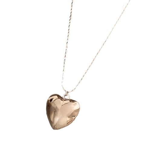Collier cœur pour femme avec chaîne longue réglable argentée