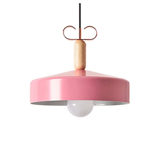 Chandelier bar en bois et lanterne à vis métal ajusté rose pour plafond