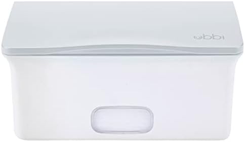 Ubbi Baby Wipes Dispenser | Baby Wipes Case | Baby Wipes Holder with Weighted Plate, Keeps Wipes Fresh and Non-Slip Rubber Feet, Grey