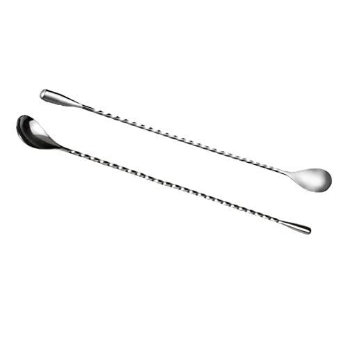 Garneck Essential Bar Tool: 2pcs Stainless Steel Dripping Stirring Spoons Long Handle Mixing Spoon for Lemonade Iced Te