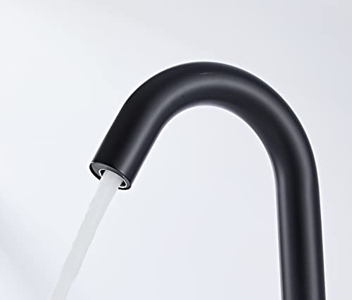 Automatic Single Bathroom Faucet Touchless Sensor Black Kitchen Faucet Touch-Free Electric Motion Infrared Touchfree Faucet Bar Public Sink Faucet Aerator Spout Commercial Ac/Dc Power #TOP4