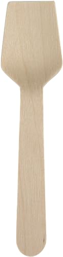 ABENA Ice Cream Spoons | Pack of 100 | Disposable Spoons | Mini Dessert Spoons | Mini Wooden Spoons | Ideal for Ice Cream Vendors | Suitable Samples and Small Plates