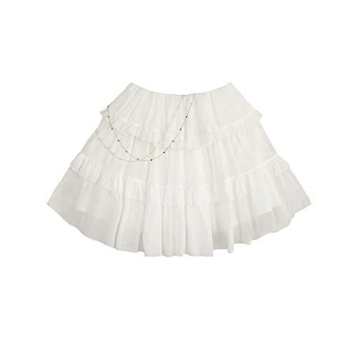Cuteighteen Falda de gasa japonesa con volantes para adolescentes y adolescentes, con...