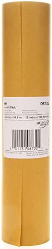 3M Scotchblok Masking Paper 06732, Gold Color, Polycoated Backing, Bleed Through Resistant, 12 in x 180 ft