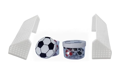 Kit Decora Futebol Pote Acrílico Tampa Gravura Bola e Trave Plastica de Brinquedo para Mimos Lembran