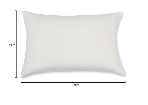 Amazon Basics Standard Pillow Cases Set of 2 - Lightweight, Super Soft Easy Care Microfiber, Cream, 30" L x 20" W, Pillows Not Included