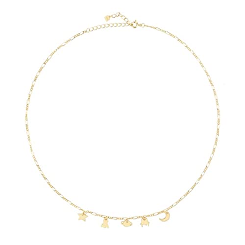 Collier ras du cou en argent sterling pendentif étoile lune rock punk chic