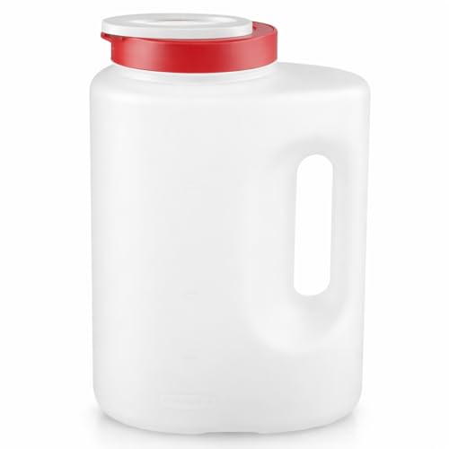 IMAGINEMART 1 Gallon Clear Plastic Pitcher with Lid, 3.8 Liter Leak-Resistant Beverage Container for Water, Juice, Iced Tea & Everyday Refrigerator Storage