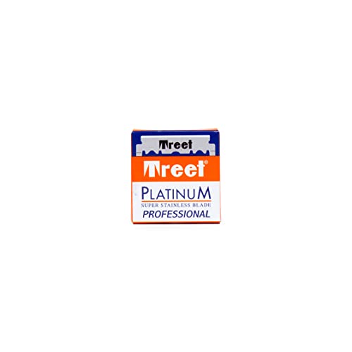 Treet Platinum Professional Super Stainless Steel Single Edge Straight Barber Razor Blades Pack of 100 - Premium Quality Shaving Experience for Sharp, Smooth Shaving Perfect for Straight Barber Razor Treet Platinum Professional Super Stainless Steel Single Edge Straight Barber Razor Blades Pack of 100 - Premium Quality Shaving Experience for Sharp, Smooth Shaving Perfect for Straight Barber Razor