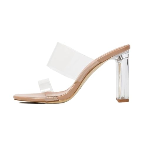High Heels Women's transparent one-strap high heel sandals