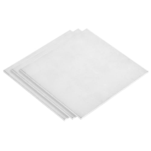 uxcell 3Pcs GR2 Titanium Plate Sheet, 100x100x2.5mm Titanium Alloy Metal Sheet for Industrial Machinery Metalworking (4