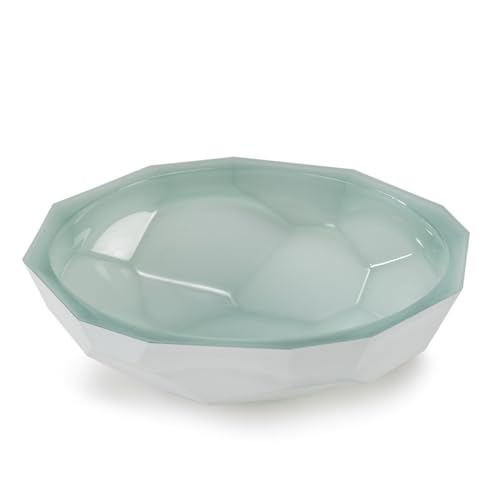 Centro De Mesa 34X33X9 Cristal Agua/Blanco