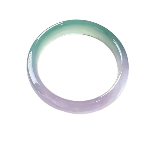 URED Natural Purple Green Jade Bangle Bracelet For Women Healing Energy Chinese Feng Shui Ice Purple Jade Bracelet Good Luck Bangle for Yoga Meditation Mother Wife Birthday Gift(Q004, 62-63mm)