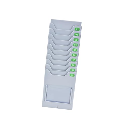 Soporte para tarjetas de tiempo en oficinas organizador gris de 10 ranuras