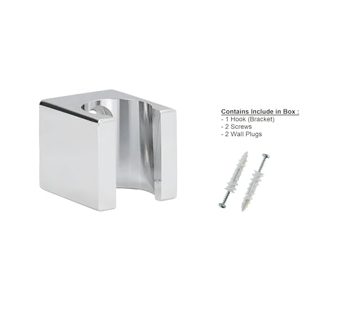 Image of Health Faucet Wall Hook Stand /Hook /Bracket Made with Aluminum (Solid Metal) for Health Faucet and Hand Shower Silver /Chrome (Pack of 1)