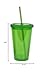 Simple Green Solutions - Acrylic Double Wall Cup for Cold Drinks, Reusable Cups with Lids and Straws, Insulated Plastic Tumblers with Lids and Straw, Acrylic Tumblers, 16 oz Capacity, Eco Green