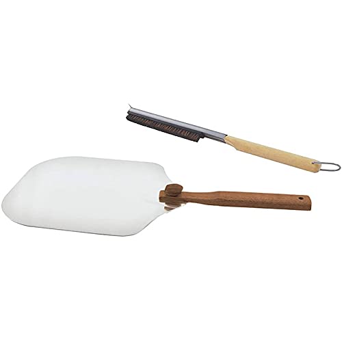 Hulzogul Escova de aço inoxidável para forno de pizza, escova de limpeza para forno de pizza com cab