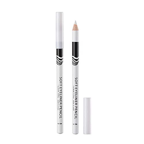 Lápiz delineador de ojos blanco, resaltador, lápiz delineador de ojos, trazos suaves, resistente al agua, duradero, sombra de ojos, lápiz iluminador, herramienta de maquillaje de belleza (A, talla