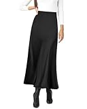 【Eigenschaften】Der Maxirock verfügt über seidigen Satin-Stoff, A-Linien-Saum, hohe Taille, versteckter elastischer Bund, geeignet für verschiedene Taillengrößen, hohe Taille Maxi lange Länge lässt die Beine schlanker erscheinen.