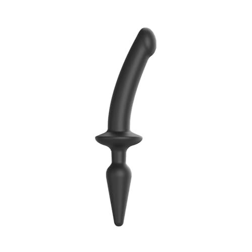 Strap-on-me - Silicone - Double Dildo Plug Semi Réaliste - Epouse les courbes du corps - Souple - 100% Hypoallergénique - Silicone de Qualité Supérieure - Taille L - Noir