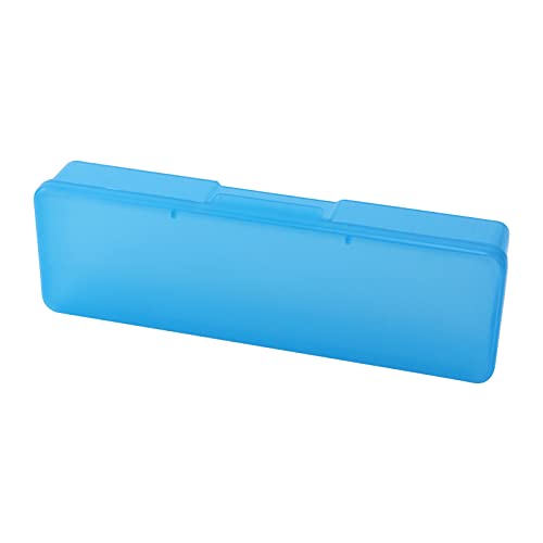 Image of 4PCS Clear Thin Rectangle Storage Containers Box Pencil Case (Blue)
