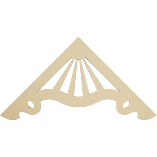 36"W x 18"H x 1 1/2"P (12/12) Pitch Marshall Signature Urethane Gable Pediment, Primed Tan