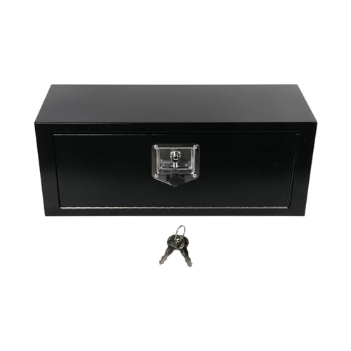 BIGREAT 28 Inch Steel Underbody Truck Tool Box&T-Handle Latch Heavy Duty For Trucks Trailers RV ATV Pickup Trucks Flatbeds Organization Storage Job Tool Chest -27.75(L) x 10(W) x 10.5(H) Black