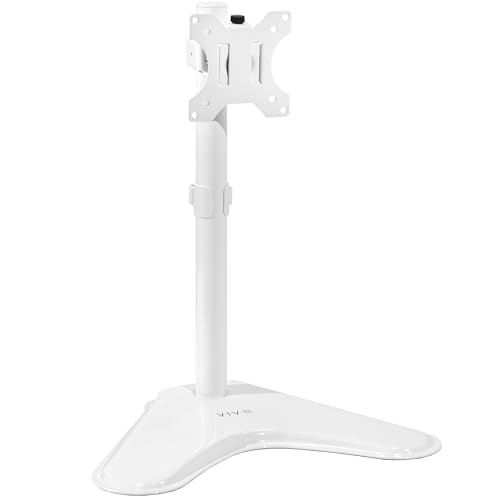 VIVO Soporte de escritorio para monitor individual, sostiene pantallas de hasta 32 pulgadas regulares y 38 pulgadas ultraanchas, base de montaje de acero VESA independiente, altura ajustable,