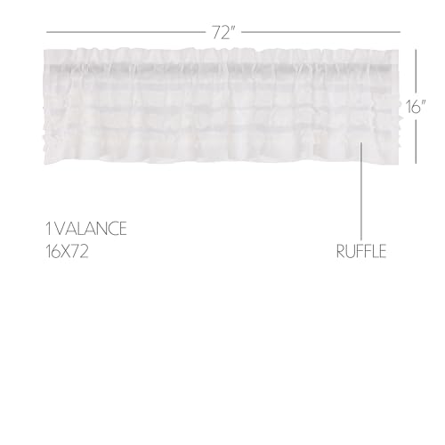 VHC-Brands-Farmhouse-16×72-Valance-White-Rod-Pocket-Kitchen-Window-Curtains VHC Brands Farmhouse 16×72 Valance White Rod Pocket Kitchen Window Curtains