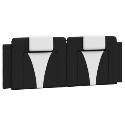 vidaXL Coussin de tête de lit Viana Noir et Blanc 140 cm Similicuir