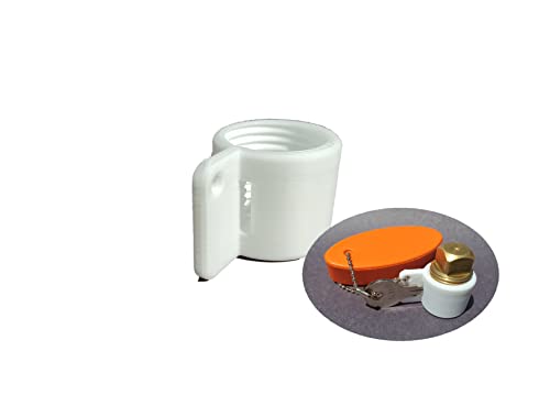 PlugKeyper -White Boat Drain Plug Reminder - Keychain - Locks Key Using Boat Drain Plug