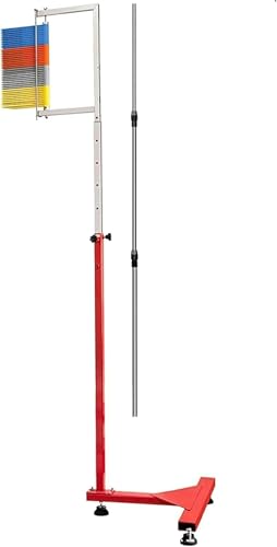 NUHGFTYBF Basketball Training Vertical Jump Tester Vertical Jump Measure 1.7-3.6m/5.6-11.8ft Jump Training Tester Floor Standing Volleyball Spike Physical Trainer(Multicolor+Rod)