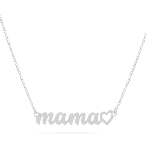 doble aro - Collar Mamá con Corazón en Plata de Ley para Mujer - Ideal para el Día de la Madre - Largo 45cm + alargador (Modelo Mamá)