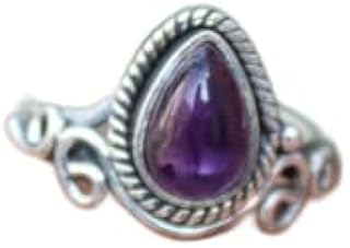 Christmas Gifts, Natural Amethyst Ring, February Birthstone Ring, Purple Amethyst ~ Gemstone Ring, Purple Stone Ring, Teardrop Stone Ring, Handmade Ring, Cabochon Ring, Beautiful Ring, Vintage Ring, Promise Ring, Statement Ring, Women Gift Ring, Boho Ring, Healing Crystal Ring, Christmas Gifts