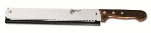 AUSONIA COUTEAU RÉGLABLE AVEC LAME EN INOX AISI 420 ET MANCHE EN BOIS DE 26 CM COUTEAU AVEC GUIDE DE COUPE