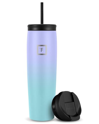 IRON °FLASK Nomad Tumbler - 825 ml, 2 Lids (Straw/Flip), Vacuum Insulated Stainless Steel Bottle, Double Walled, Thermo Coffee Travel Mug, Water Metal Canteen
