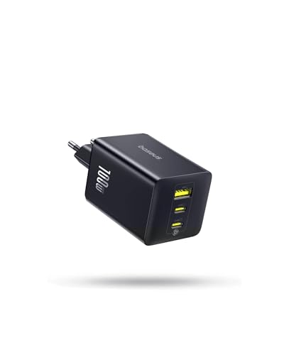 Baseus Enerfill USB C-laddare, 100 W, 3-portar, USB C-strömförsörjning, PD-laddare med PPS, GaN snabbladdare, kompatibel med MacBook Pro/Air, iPad Pro, Steam Deck, iPhone-serien, Galaxy Serie, Pixel