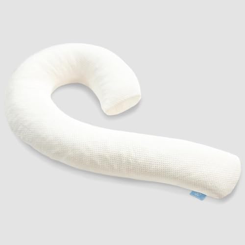 SCHNAUZER HOME Body Pillow for Adults - Soft Long Bed Pillow Insert for Sleeping - Shredded Memory Foam and Removable Washable Cover - Swan Shaped Side Sleeper Pregnancy Pillow 49 Inch (Beige)