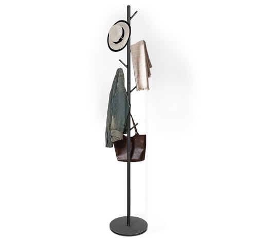 Lindahandel Garderobenstände raus Metall,Stabiler Kleiderständer,Moderner Jackenständer in Baumform, Garderobe mit 7 Haken, Höhe 180 cm,für Kleidung, Taschen und Hüte Schwarz Lindahandel Garderobenstände raus Metall,Stabiler Kleiderständer,Moderner Jackenständer in Baumform, Garderobe mit 7 Haken, Höhe 180 cm,für Kleidung, Taschen und Hüte Schwarz