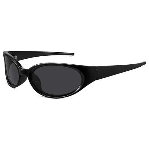 WOWSUN Retro Y2K Wrap Around Sunglasses for Women Trendy Polarized Sporty Shades UV Protection