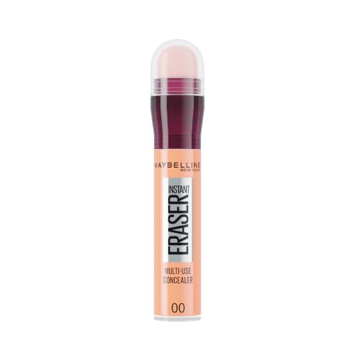 Maybelline Instant Anti-Age Eraser Eye Concealer for Face Dark Circles Blemish & Fine Lines Concealer Full Coverage Dermatologist Tested Suitable for Sensitive Skin Shade: 00 Ivory