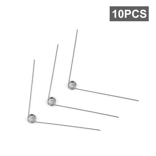 GUNGY Torsionsfeder Edelstahl Drehfeder Drahtdurchmesser 0,8 mm Innendurchmesser 6 mm Armlänge 60 mm 90° 4 Runden Maximaler Einsatzwinkel 50° Rechtsdrehend Größe 0,8x6x60 mm