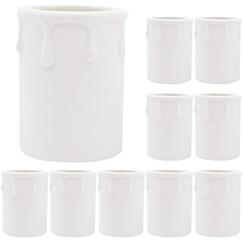 Hsthe Sea 10 Pack Candle Drip Sleeves 44 * 60mm Candle Socket Covers Chandelier Candle Sleeves Plastic Covers Tubes Candelabra Base for Most Chandeliers Wall Light and Christmas Decoration Cover