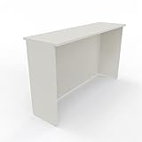 Bancone lineare Bancone negozio fiere bar reception lineare piano e fianchi in legno cm altezza 110 cm da negozio in melaminico, cassa e sale di attesa manifattura italiana alta qualità (Grigio Avorio, L. 145)