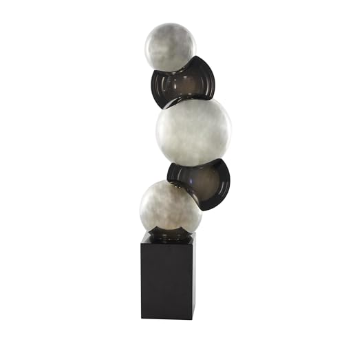Escultura Decorativa de Vidrio Abstracta 6" x 4" x 18" Negro miniatura 6
