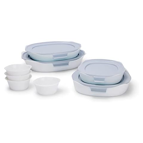 Rubbermaid Glas-Backform für Backofen, Auflaufform Backgeschirr Duralite 12-teiliges Set Cover