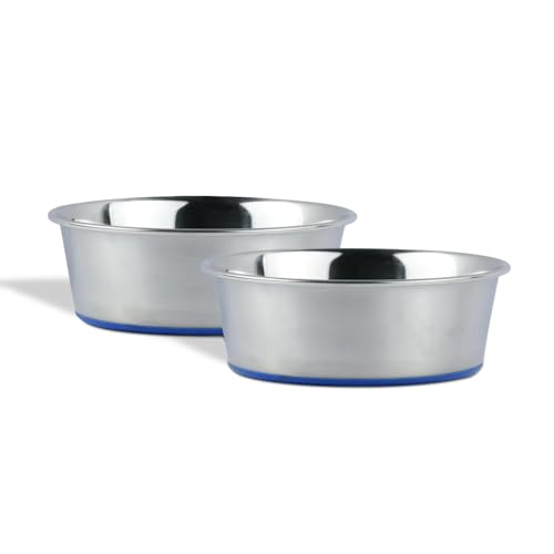 Image of Zigly Stainless Steel Dog Feeding Bowl for Large & Giant Breeds | Rust-Resistant Anti-Skid Food & Water Bowl | Heavy Duty, Hygienic & Easy to Clean Pet Bowl | L | 1860ml