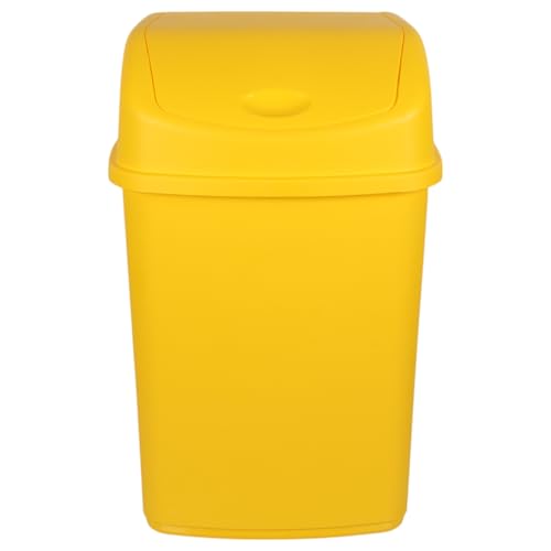 Jolie Max 55L Extra Large Recycling Bin with Swing Lid Commercial Utility Waste Bin Available in Yellow Blue Green Brown Durable and Spacious Trash Solution (YELLOW)